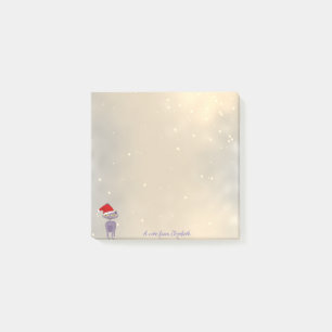 Post-it® Joyeux Noël, Chat avec Chapeau de Père Noël - Pers