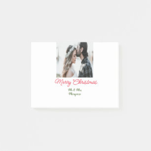 Post-it® Joyeux Noël couple photo ajouter nom heureux vacan