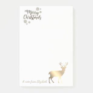 Post-it® Joyeux Noël, Faux Gold Reindeer Personnalisé