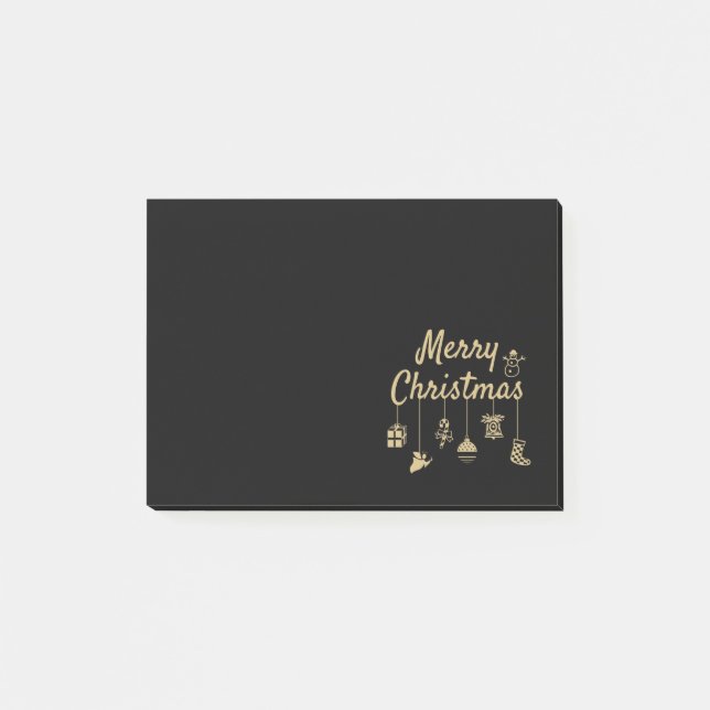 Post-it® Joyeux Noël Ornements or (Devant)