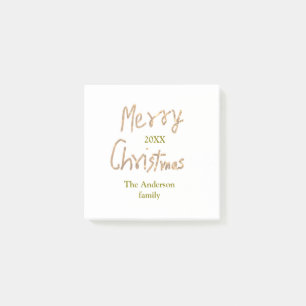 Post-it® Joyeux Noël paillettes dorées ajoutez le nom de fa