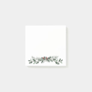 Post-it® Joyeux Noël salutations mistletoe et couronne de