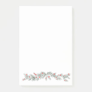 Post-it® Joyeux Noël salutations mistletoe et couronne de p
