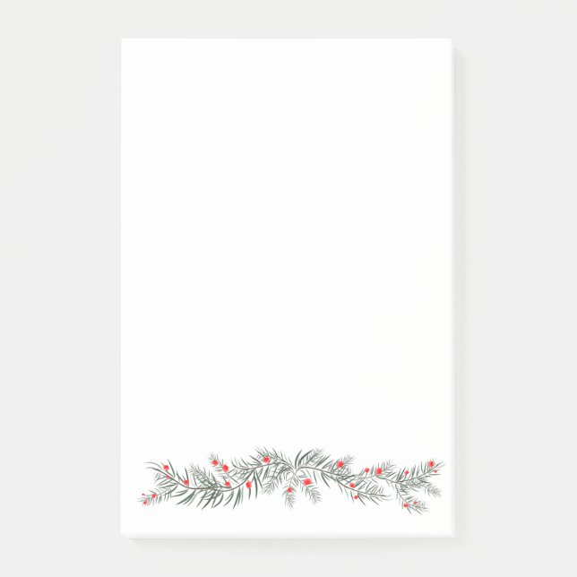 Post-it® Joyeux Noël salutations mistletoe et couronne de p (Devant)