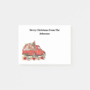 Post-it® Joyeux Noël Vintage Camion rouge aquarelle