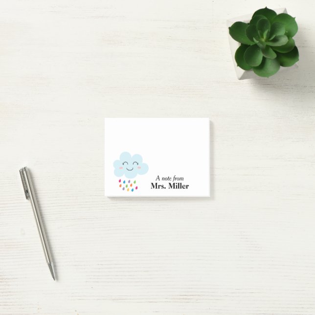 Post-it® Joyeux nuage de pluie personnalisé (Bureau)