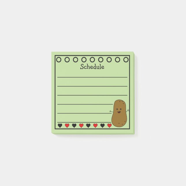 Post-it® Joyeux programme de pommes de terre vert (Devant)