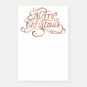 Post-it® Joyeux script de Noël en cuivre