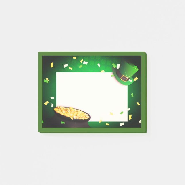 Post-it® Joyeux St Patrick's Day Pot of Gold Green Luck (Devant)