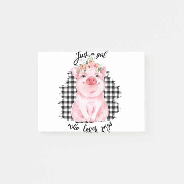 Post-it® Just a Girl who loves pigs (Devant)