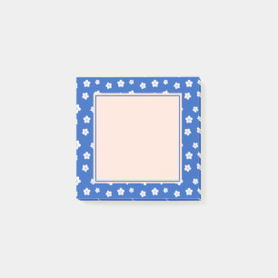 Post-it® kawaii japonais prune floral bleu