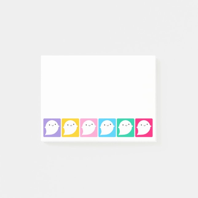 Post-it® Kawaii Little Ghosts coloré (Devant)