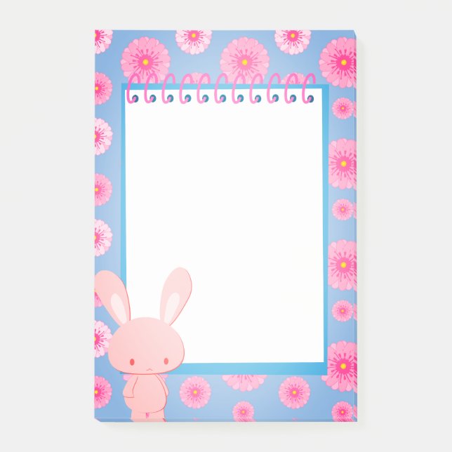 Post-it® Kawaii pastel Bunny Floral Memo (Devant)
