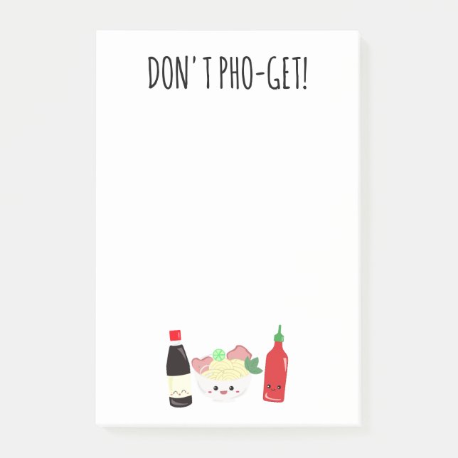 Post-it® Kawaii Pho Don't Pho-Get Forget Punny Noodles (Devant)