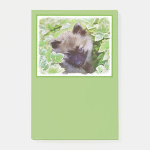 Post-it® Keeshond Puppy in the Garden Peinture Art original