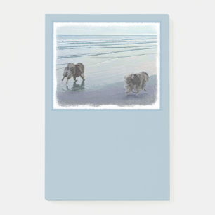 Post-it® Keeshonds at the Seashore Peinture Dog Art