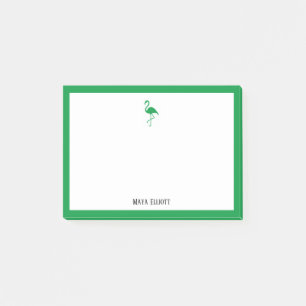 Post-it® Kelly Flamant rose vert et bordure en blanc avec n