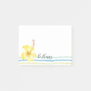 Post-it® Ketmie jaune de rayures tropicales florale