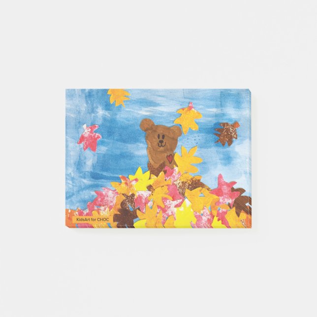 Post-it® KidsArt pour CHOC - Leaves automne Ours (Devant)