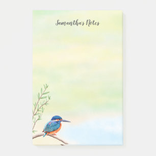 Post-it® Kingfisher Aquarelle Bleu Orange Oiseau