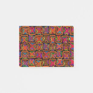 Post-it® Kuna Indian Mola Tribal Checks - Rouge