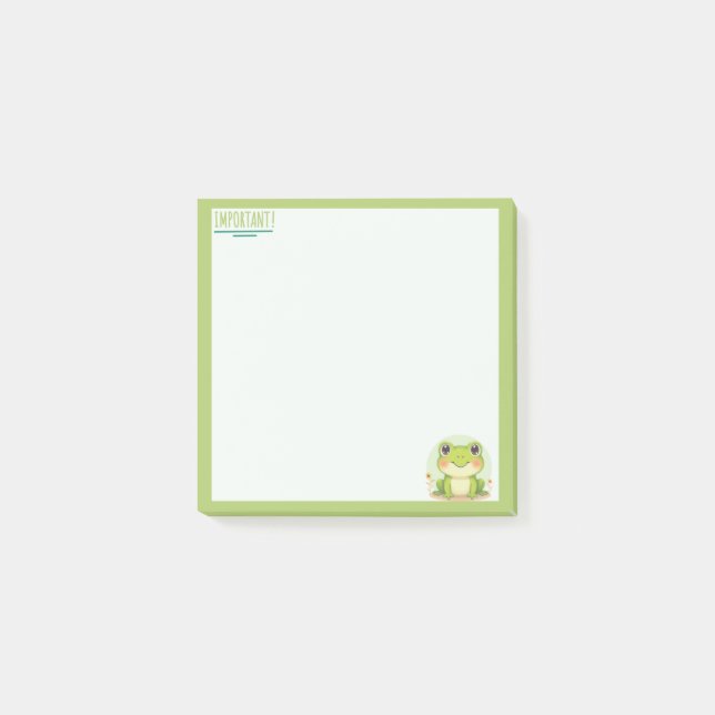 Post-it® Kwaii style Frog Pastel Green Note (Devant)