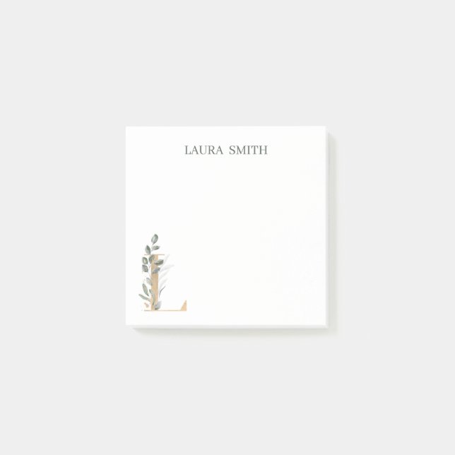 Post-it® L Monogramme Floral Notes post-it personnalisées (Devant)