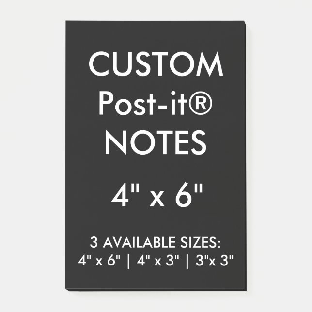 Post-it® La coutume a personnalisé 4" x 6" blanc de notes (Devant)