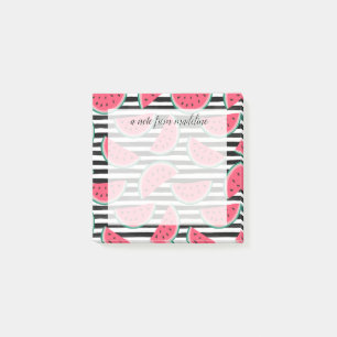 Post-it® La douce pastèque sur le Motif noir et blanc