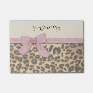 Post-it® La Empreinte de léopard de la fille Bow rose