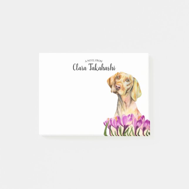 Post-it® La fleur | de violette de chien de Vizsla ajoutent (Devant)