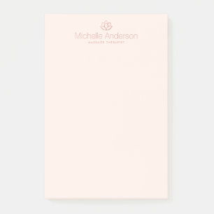 Post-it® La lumière minimaliste rose de fleur de lotus d'or