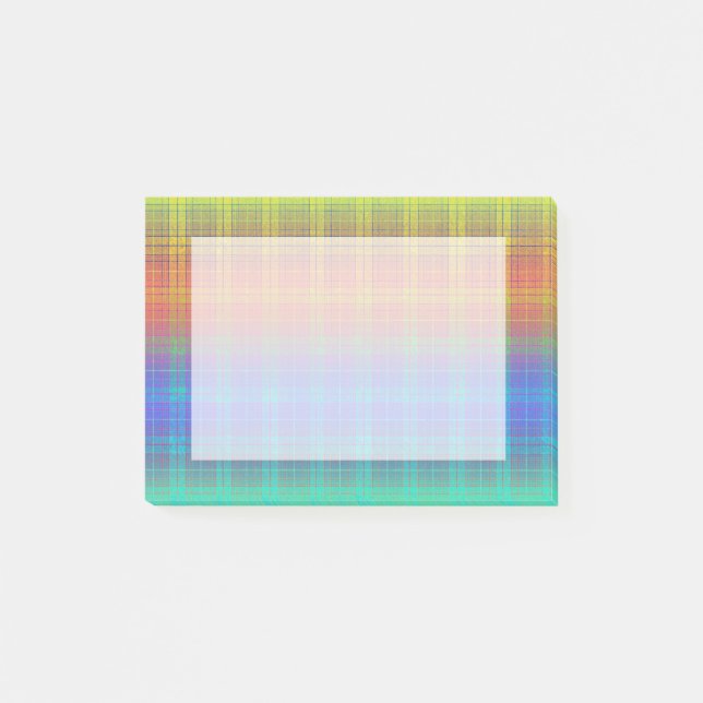Post-it® La personnaliser de plaid de tartan d'arc-en-ciel (Devant)