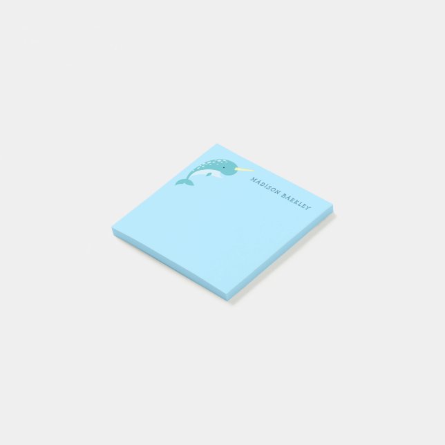Post-it® La petite baleine de Narwhal Kid (Incliné)