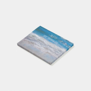 Post-it® La Plage Bleue Blancs Les vagues de l'océan tropi
