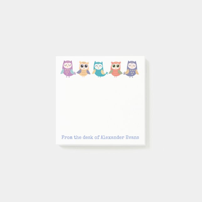 Post-it® La rangée des chouettes de Pastel personnalise (Devant)