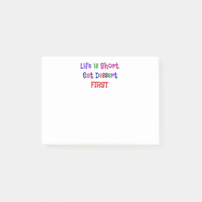 Post-it® La vie est courte... (Devant)