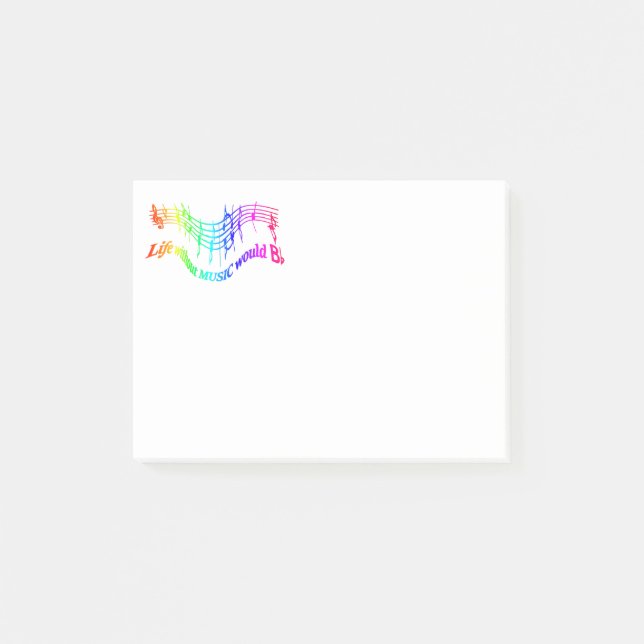 Post-it® La vie sans musique serait "B plat" Humour Citatio (Devant)