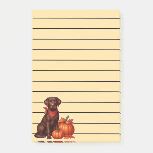 Post-it® Labrador au chocolat avec Bandana rouge par Citrou