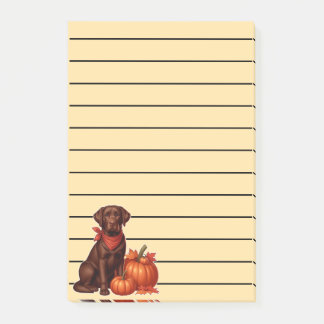 Post-it® Labrador au chocolat avec Bandana rouge par Citrou