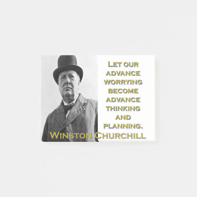 Post-it® Laissez-nous inquiéter à l'avance - Churchill (Devant)
