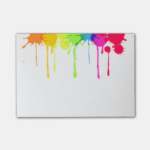 Post-it® Lala 585 ; Peignez les post-its d'éclaboussure.