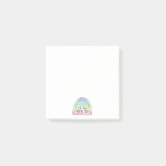 Post-it® l'amour conquiert tout chien arc-en-ciel basset ho