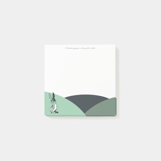 Post-it® Lapin Arlequin Vert (Devant)