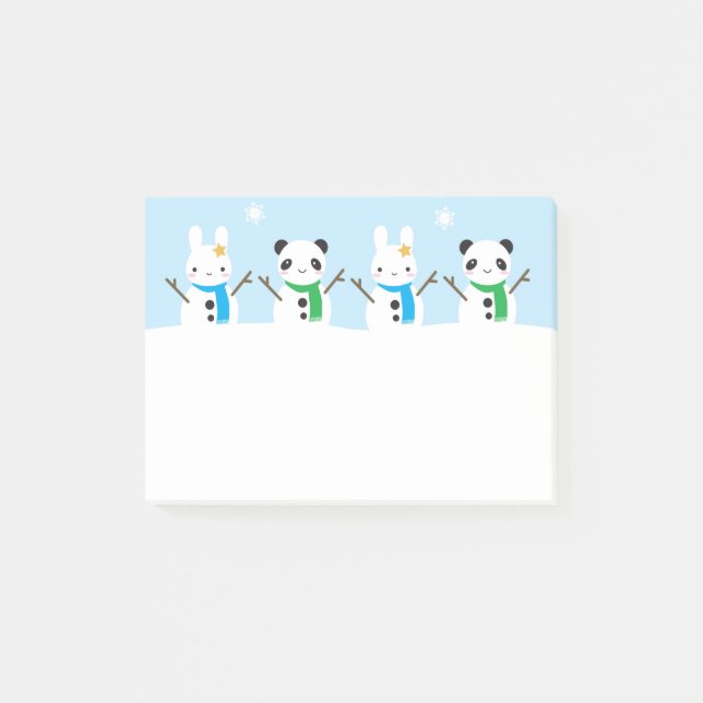 Post-it® Lapin de neige et panda de neige (Devant)