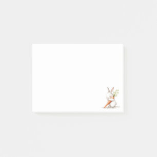 Post-it® Lapin mignon à l'aquarelle Carotte Amour 
