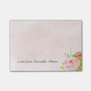 Post-it® L'aquarelle rose fleurit des notes