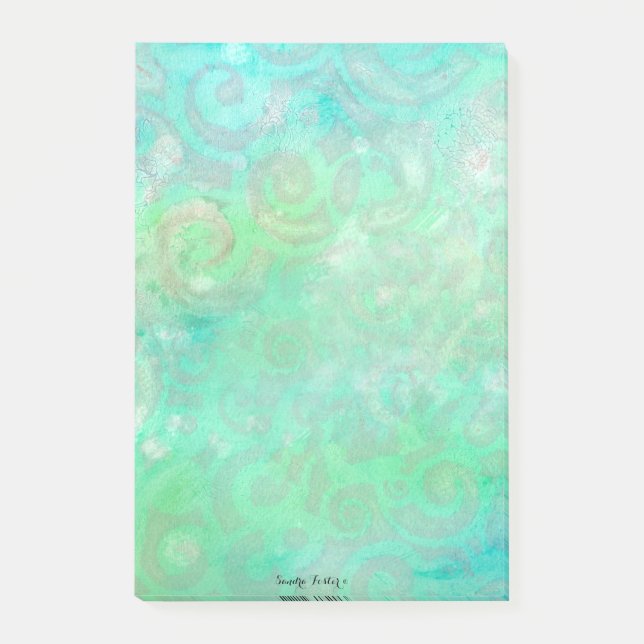 Post-it® L'art Abstrait bleu et vert (Devant)