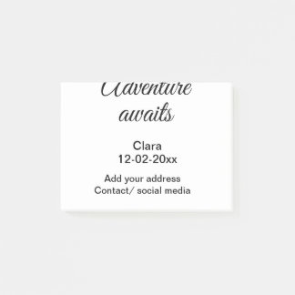 Post-it® L'aventure commence ajouter nom date année lieu