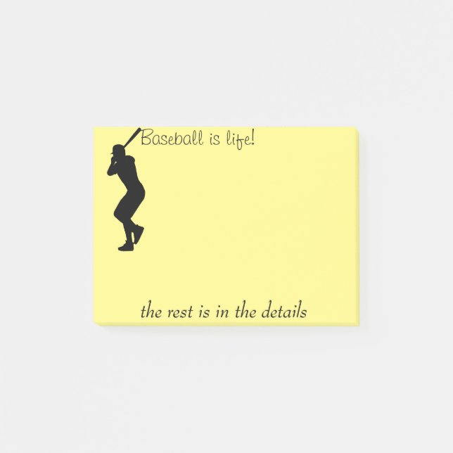 Post-it® Le baseball est la vie (Devant)